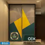 Khwaja furniture. Modern Plywood sliding wardrobe.  Bajaj finance avlb