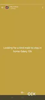 Need Female maid for family