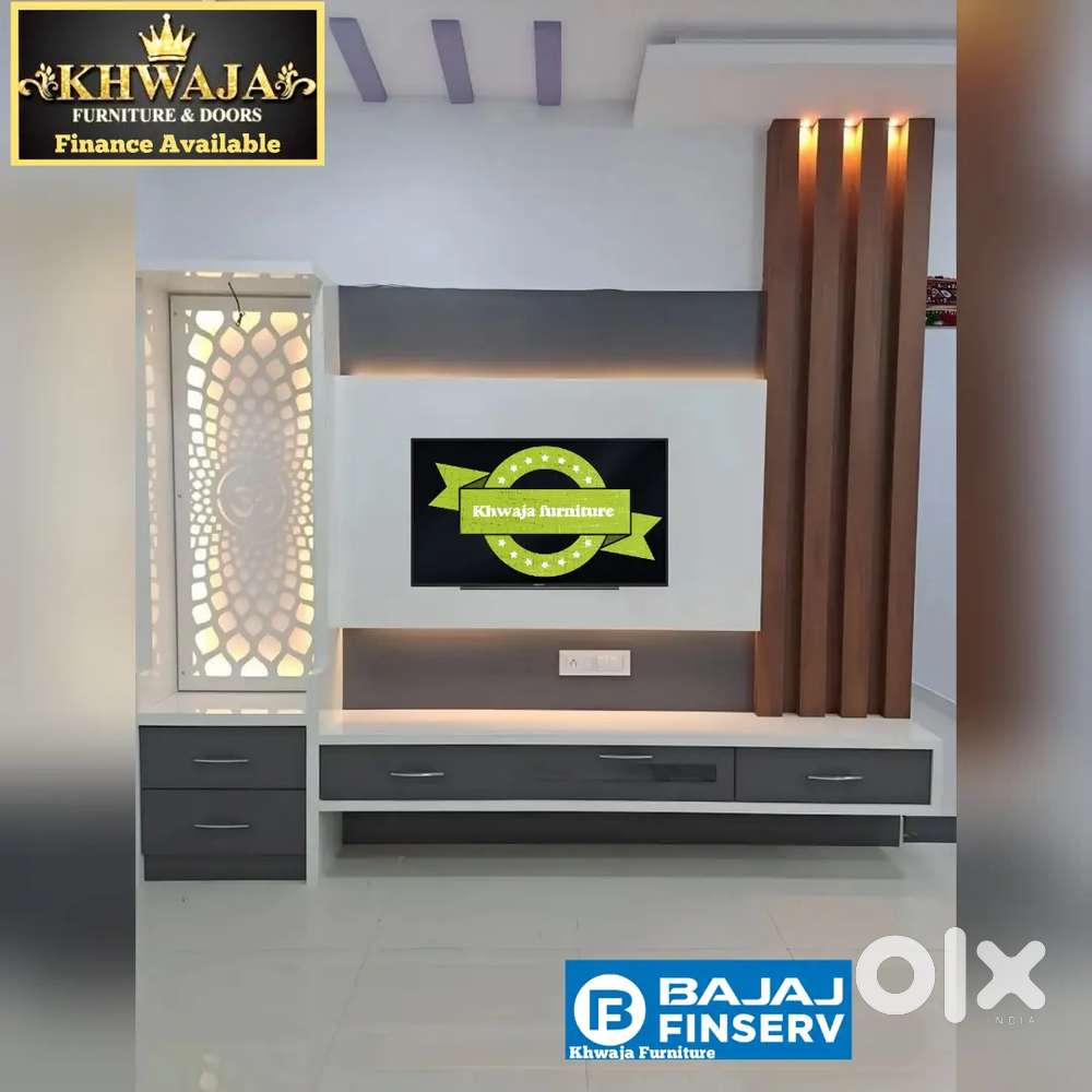 Khwaja furniture. Stylish TV unit. Bajaj finance available