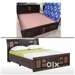 Brand new king size 6x6.5 wooden double cot just 8500 mattress 4500