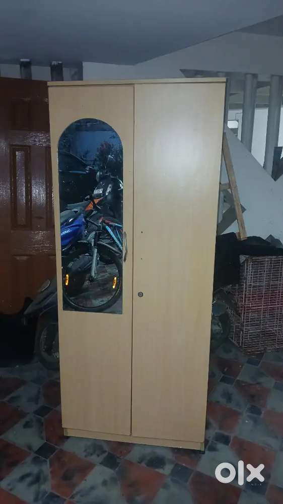 1 steel bero 1 wooden rack and 1 computer table