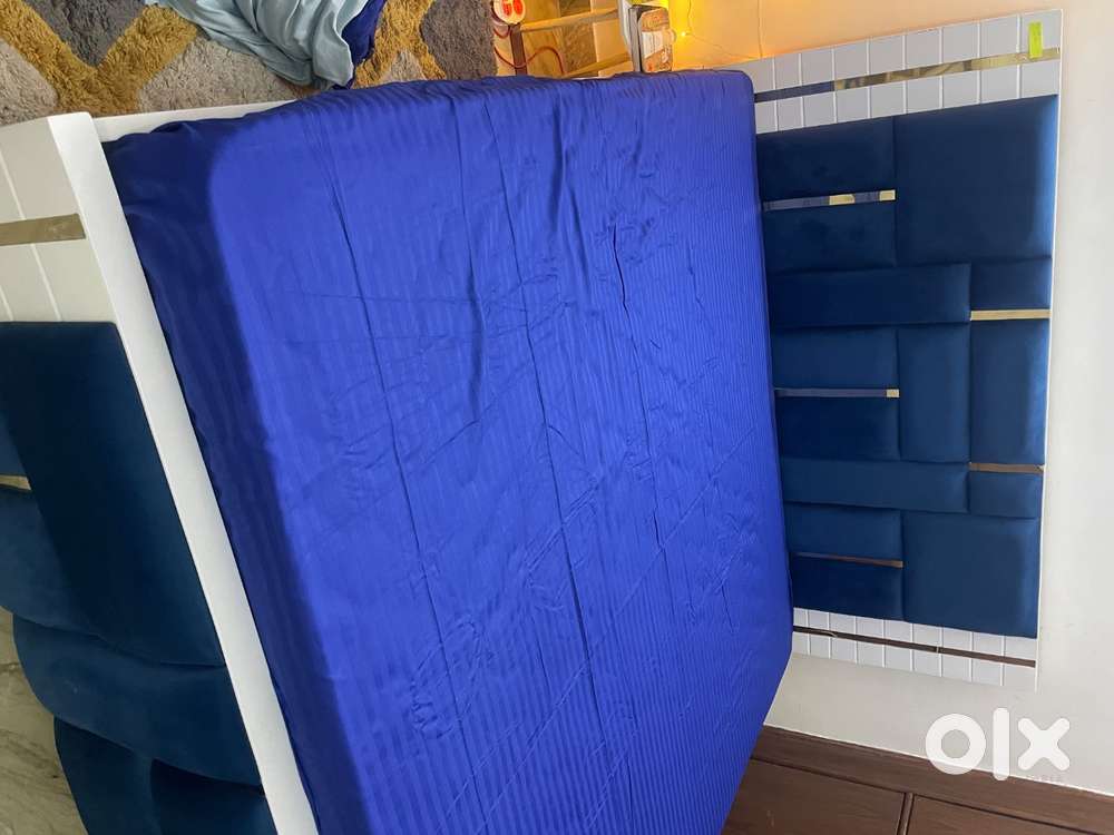 Beautiful Back-Rest Bed with Kurlon Mattress, shoe rack, office table