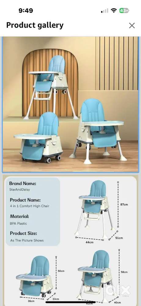 Kids/Baby high chair in good shape for food