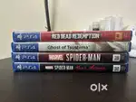 PS4 games (RDR2, Ghost of Tsushima, Spiderman 2018 and Miles morales
