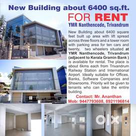 New Building For Rent at Nanthencode TVM 10 car  Parking facility