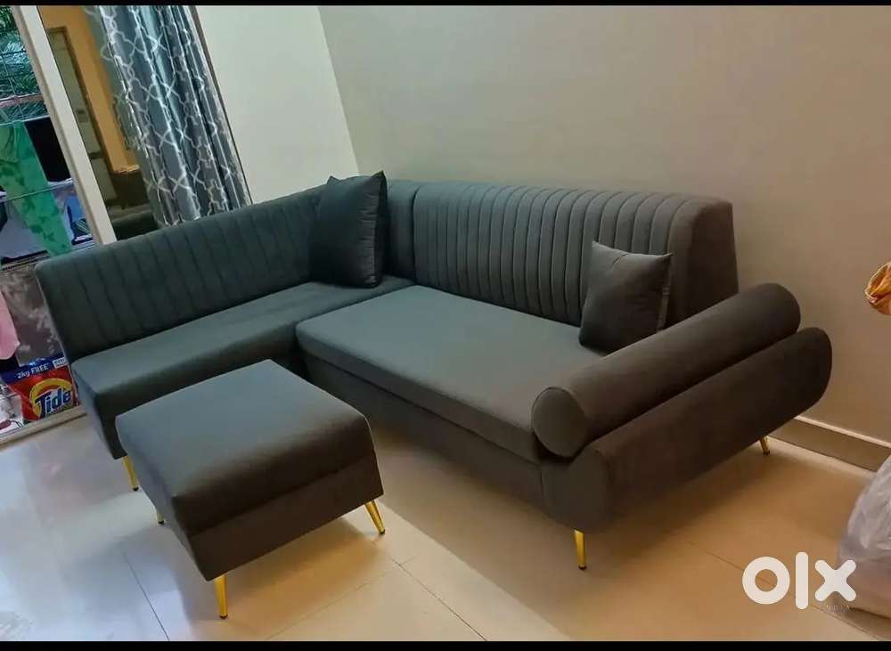 3 seater sofa with longer and stripes model and designing handle