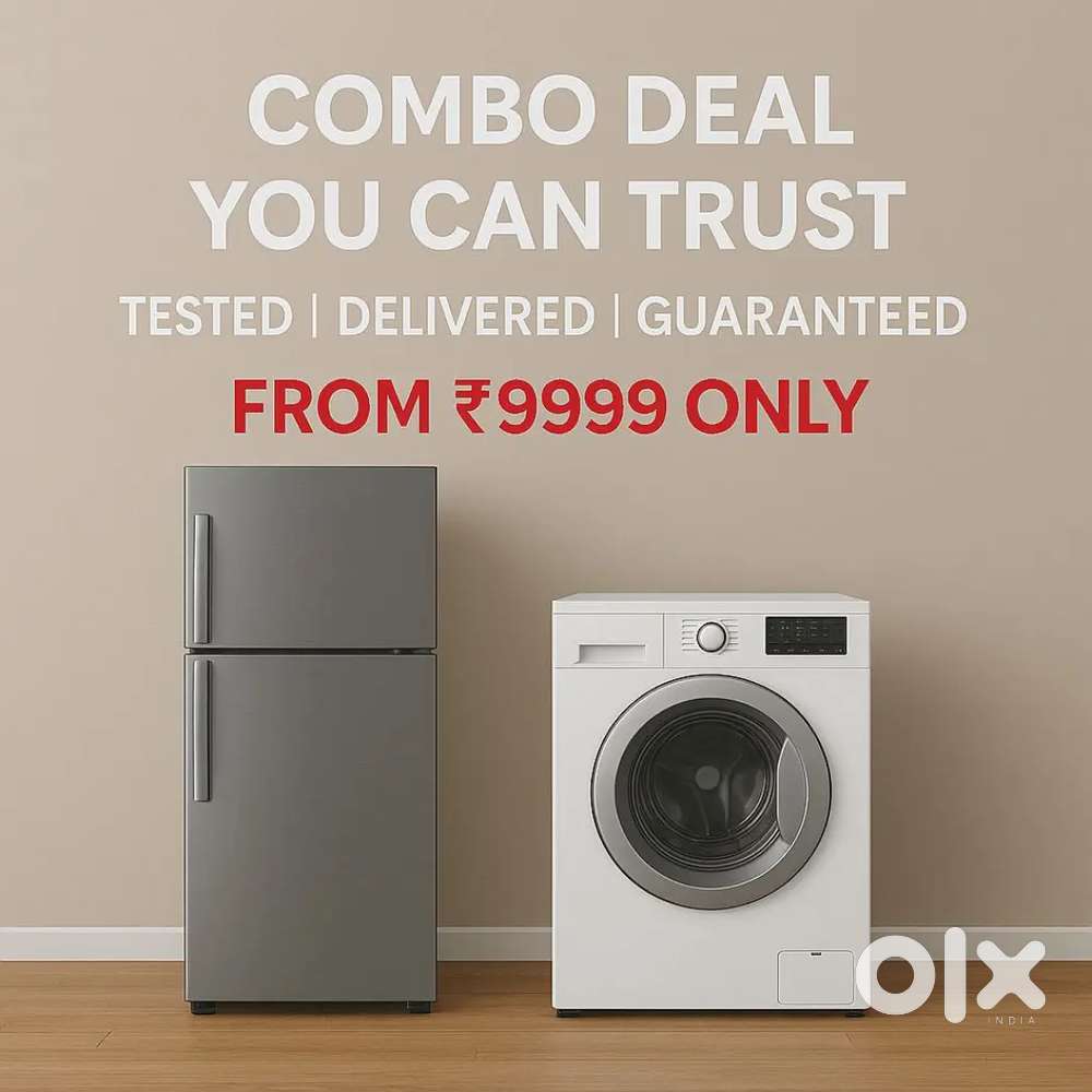 Double door fridge and front load washing machine