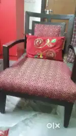 Maple wood Sofa chairs with small coffee table.