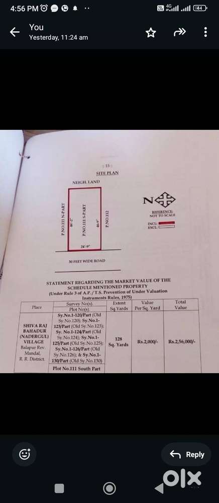 LRS full paid open plot Kurmalguda, Nadergul