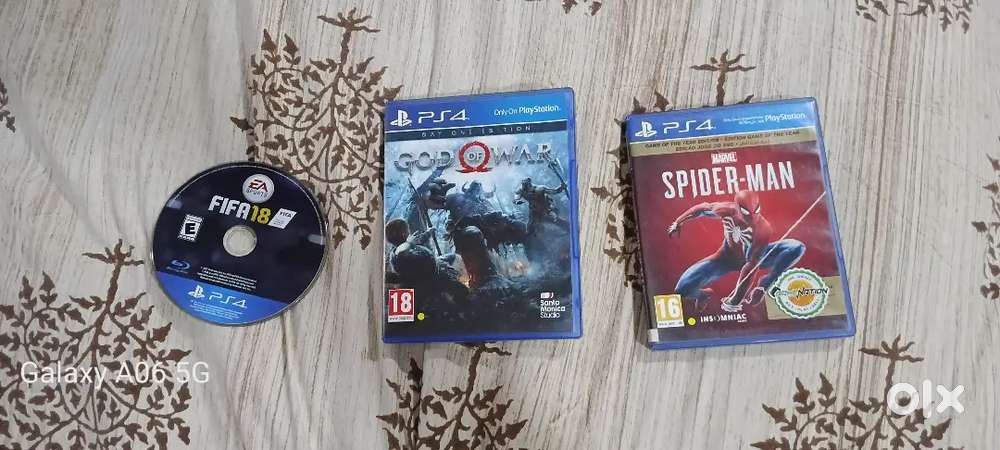 Marvel spider-man god of war Day one edition and FIFA 18 ps 4