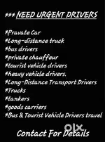 Urgently required some 1year experienced drivers with DRIVING licence