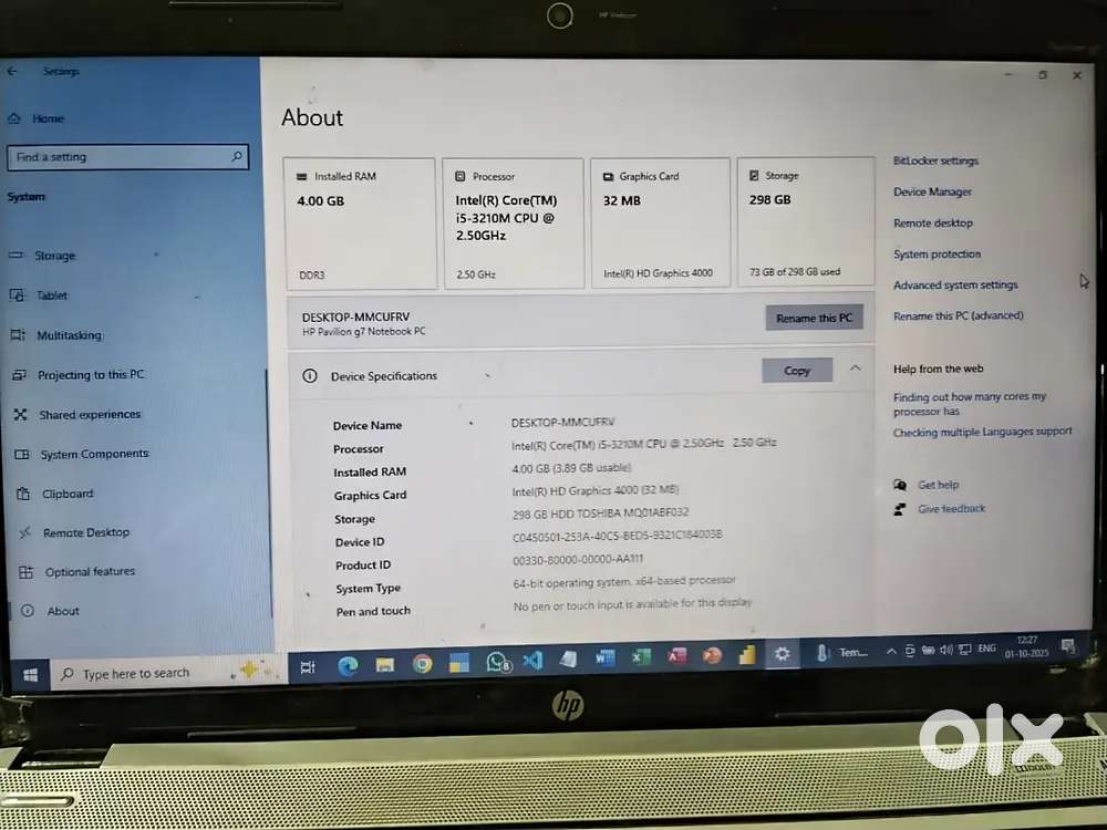 HP PAVILLION G7 NOTEBOOK PC