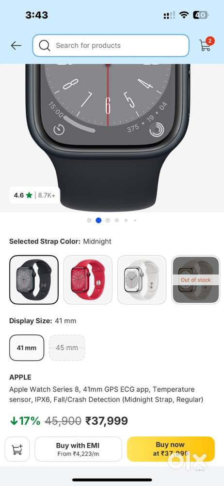 Apple Watch series 8 41 mm GPS