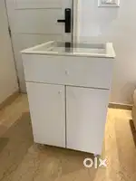 IKEA New Cabinet Almirah with Drawer, Glass Top and storage shelves