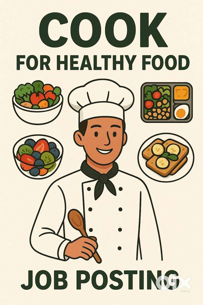 Cook for healthy dairy free food. Such as nashta, snacks, lunch, salad