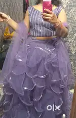 Purple  colour beautiful girlish lehnga