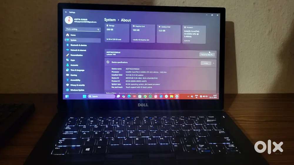 Dell latitude 2022 model hai with 12gb ram and 256 gb ssd