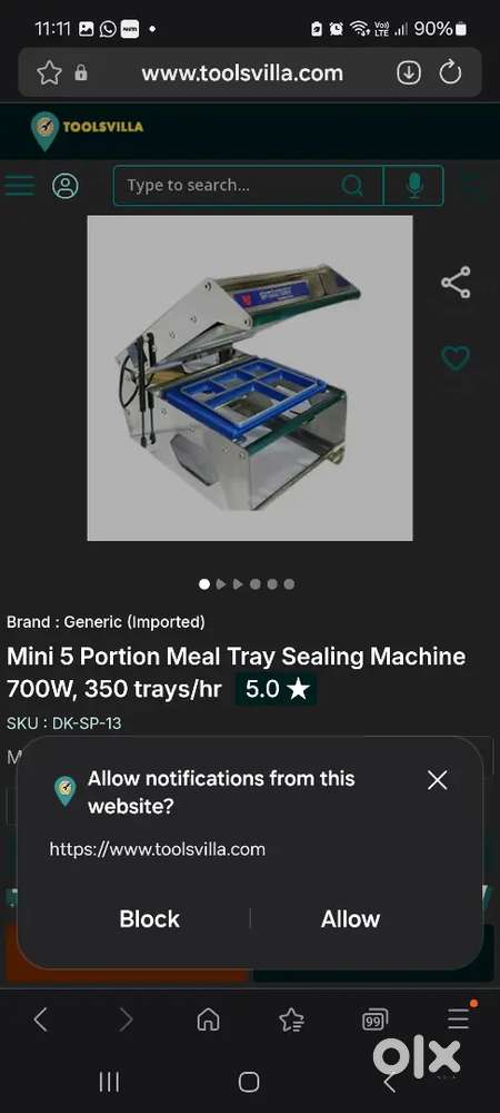 Thali packing machine