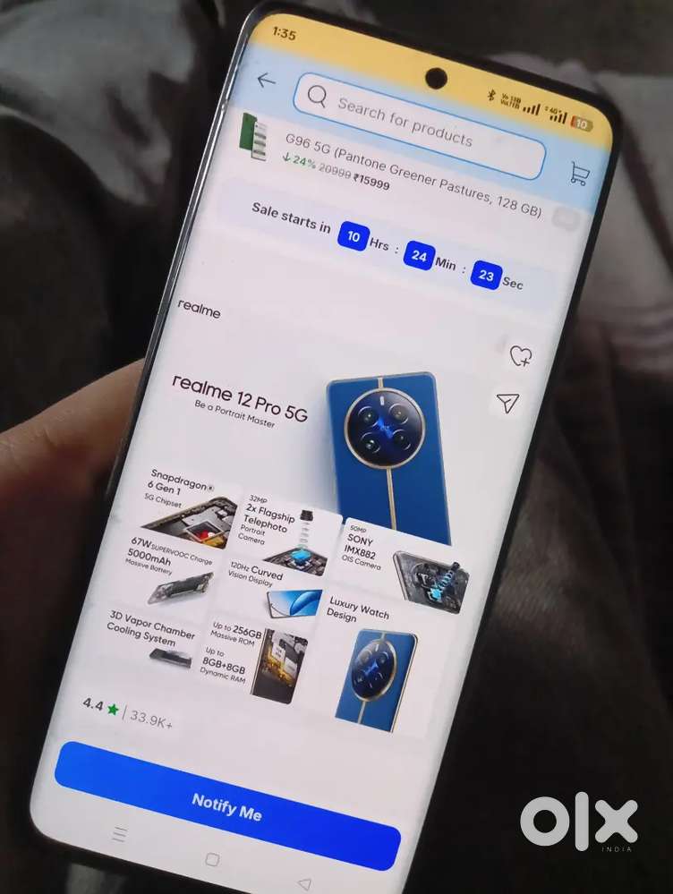 Realme 12 Pro+ 5G  200MP Camera  Like New  accesories + Box