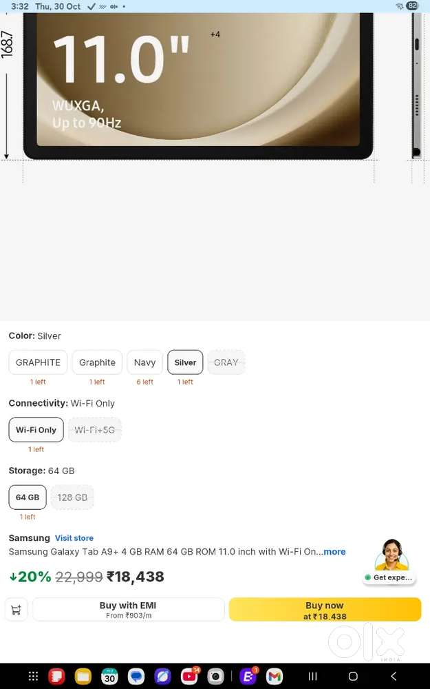Galaxy Tab A9 Plus ( Brand New Condition) Under Warranty