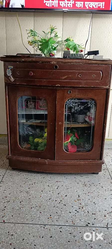 Wooden TV Stand with Glass