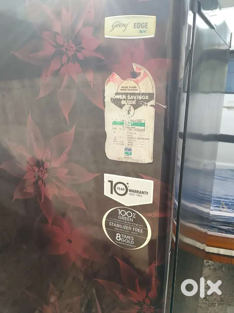 Red colour single door fridge