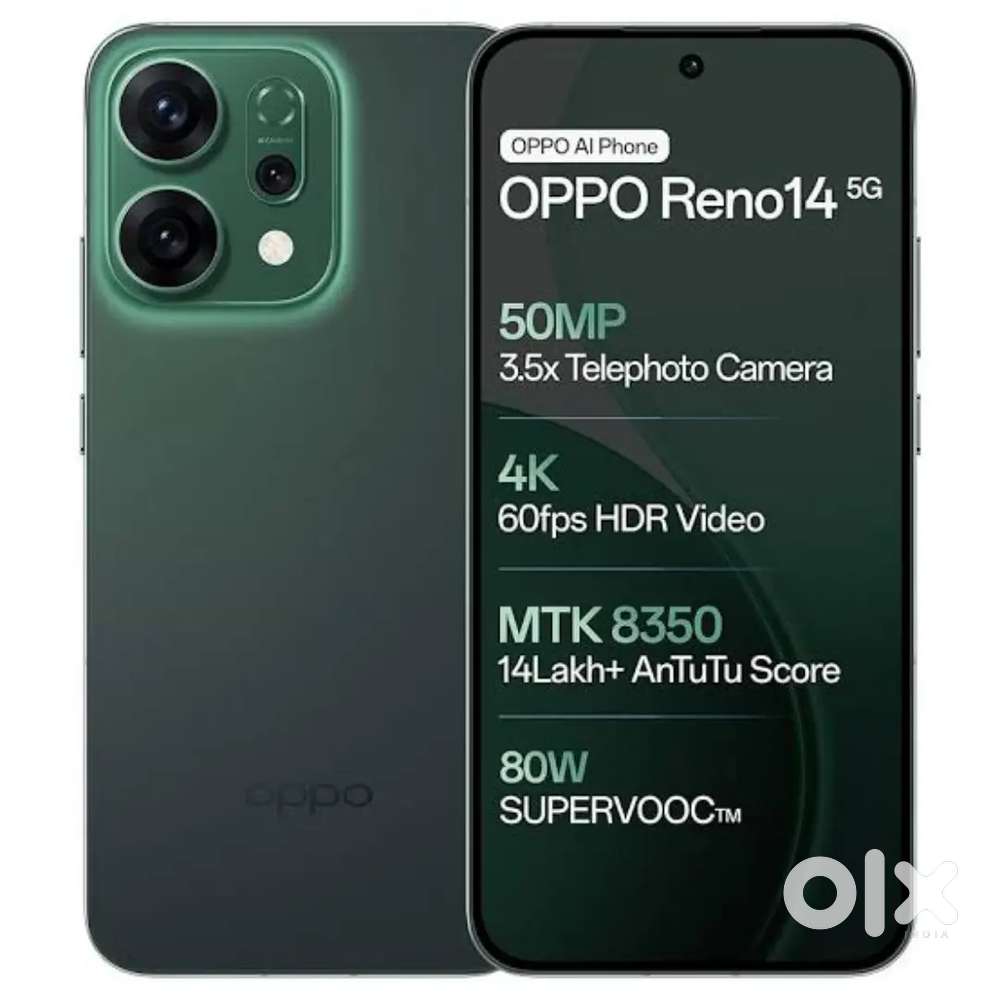 Oppo Reno 14 (8/256) fullkit available 10 months warranty avaiable