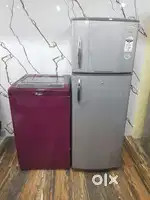 Videocon double door refrigerator and whirlpool top load washing mach