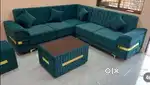 Strypes model l shape sofa set with golden strips in STARF FURNITURE
