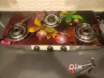 3 Burner Gas with glass top PNG and Lpg ready.