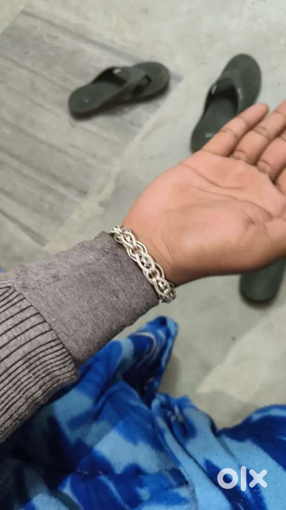 Pure Silver Hand Bracelet For Men