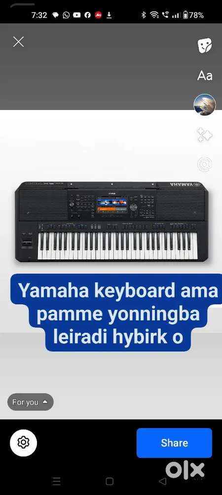 Yamaha keyboard ama pamjei yonningba leiradi hybirk o