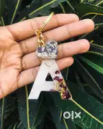 Alphabet resin keychain