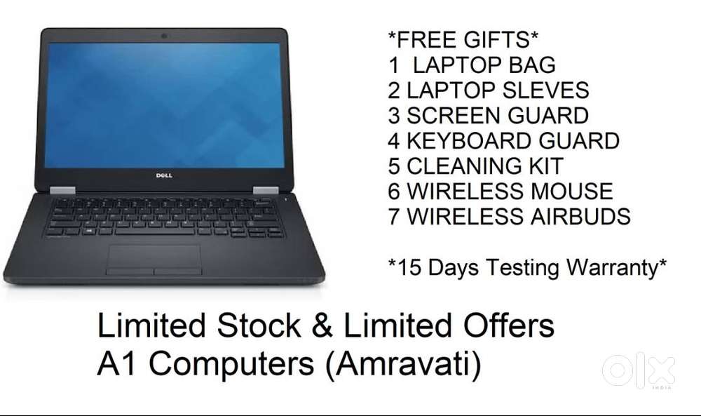 15 Days Testing Warranty DELL Laptop In A1 COMPUTERS Amravati