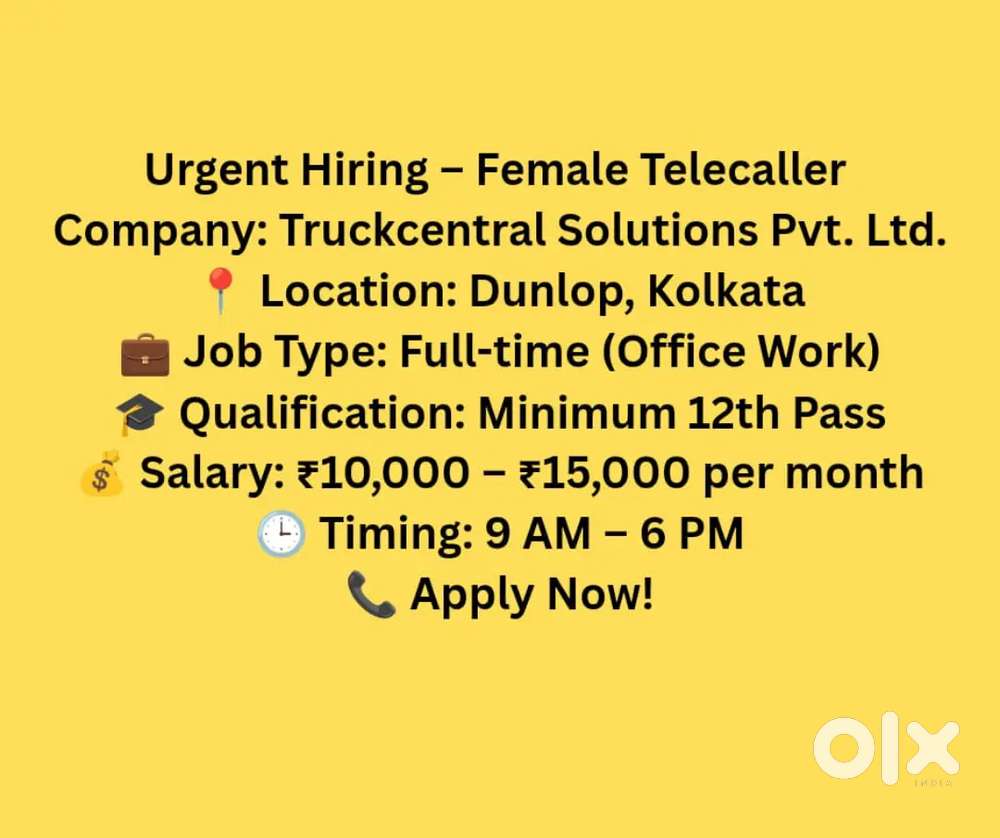 Only Female Telecaller vacancy