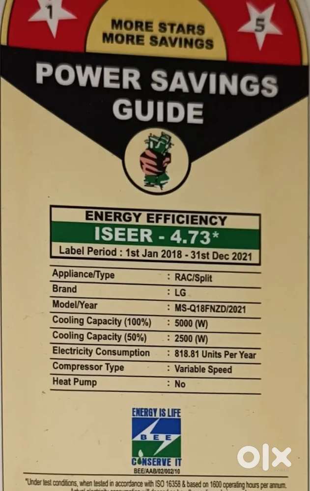 LG Dual inverter 1.5, 5 Star AC for sale in perfect condition