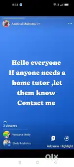 I am a teacher if anyone needs a home tutor contact me