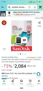 SANDISK ULTRA 32GB MEMORY CARD, AND (256MB, 2GB, 4GB) MEMORY CARD