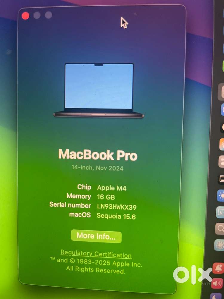Mac book M4 16 gb 500 gb
