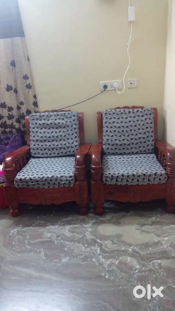 2 seater wooden sofa