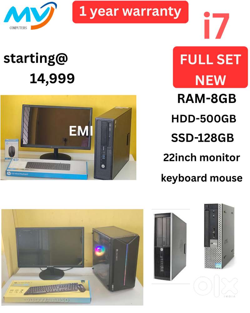 Starting @ 14,999  Cash on home delivery  Full Set @ Low Price  CPU