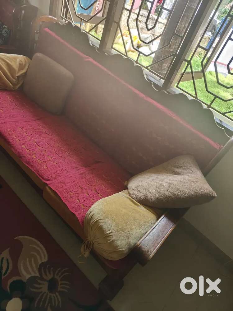 3 seater wooden sofa