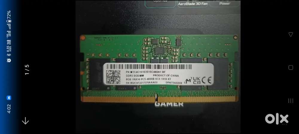 Micron 8x8 = 16 GB DDR5-4800 SO-DIMM Laptop RAM – Brand Tested”