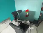 Metal and glass top dining table for sale