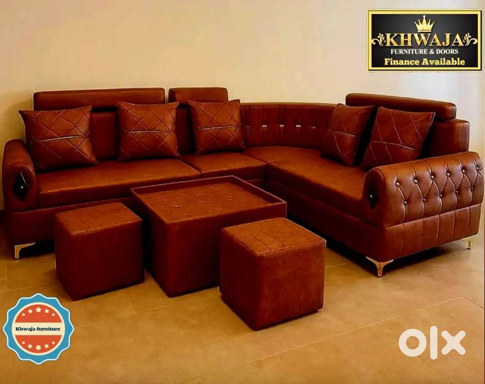 Khwaja furniture.  L Cornor Sofa Set ( Bajaj finance Available)