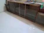 Tv and Radio stand with glass storage