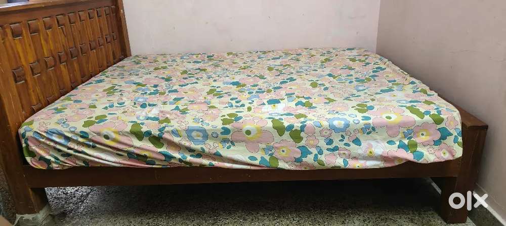 Heavy Double Cot with Dark Blue Peps Spring Mattress – Great Quality