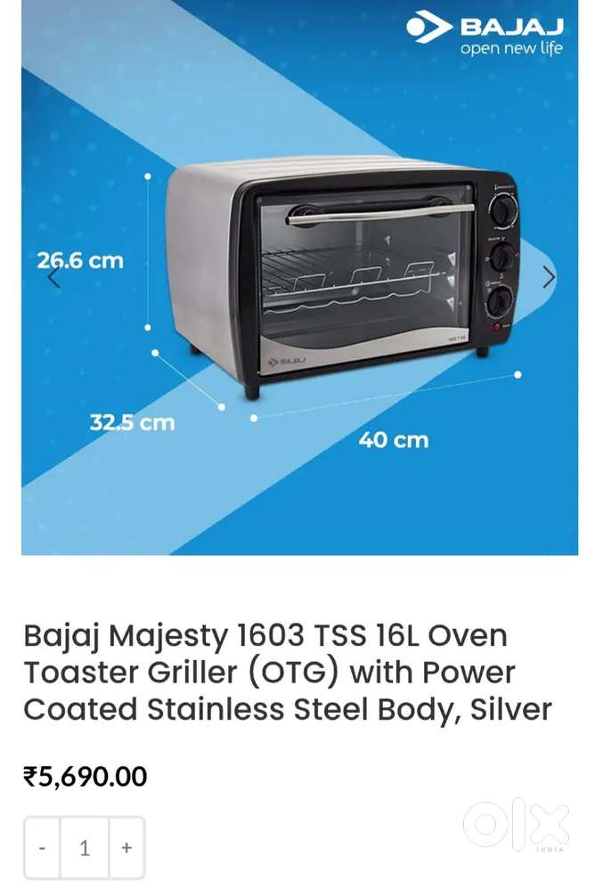 Bajaj Majesty 16L Oven Toaster Griller (OTG)