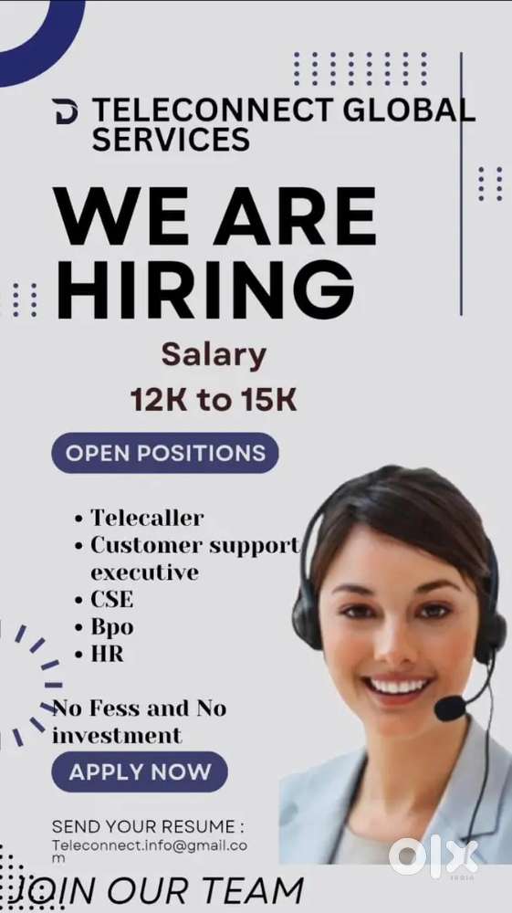 Tele calling, Customer support executive
