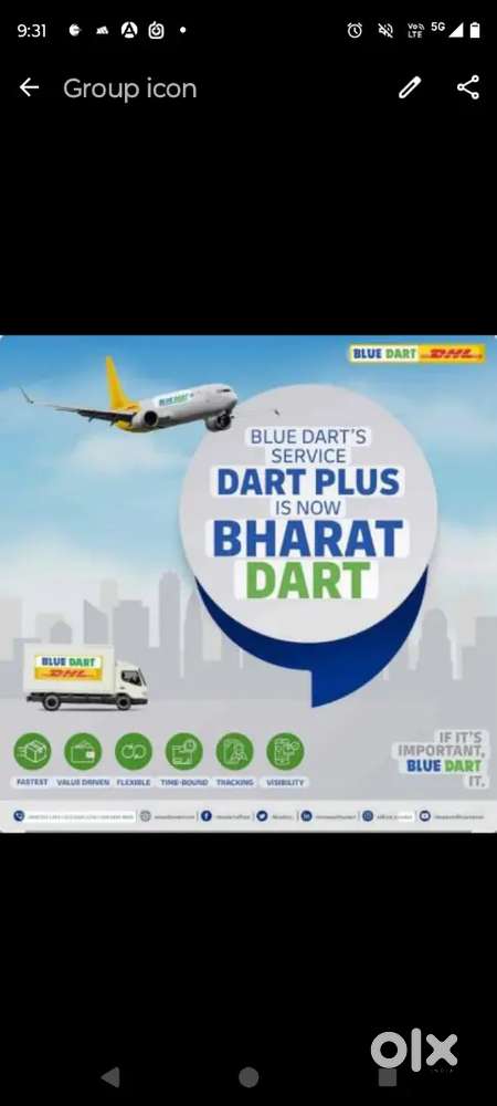 Blue dart courier company delevery boy required